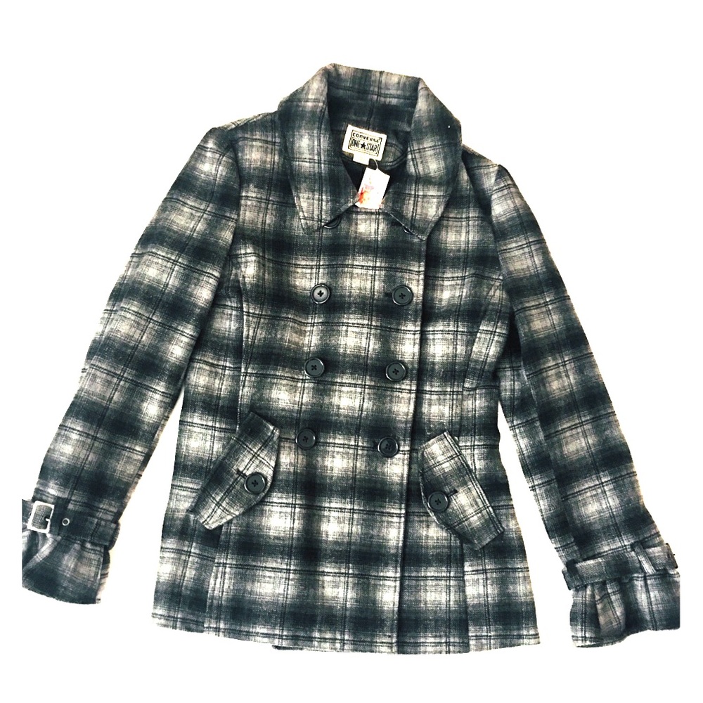 💯Converse One Star Ladies Medium Pea Coat Jacket